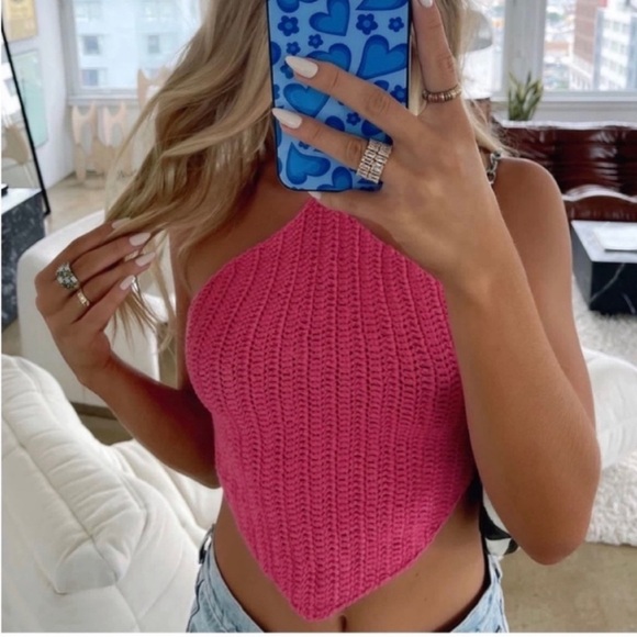 Princess Polly Avoca Pink Crop Top - Picture 1 of 8